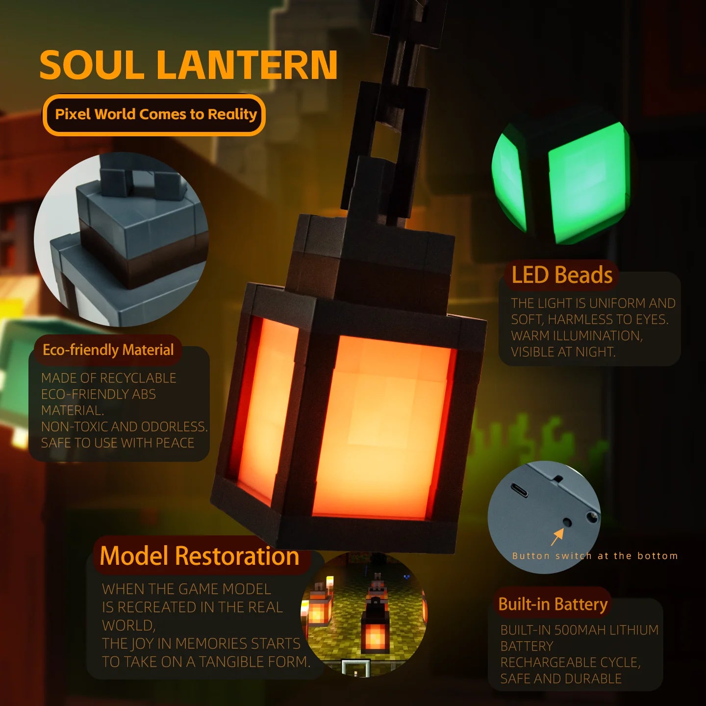 Minecraft Glow Lantern – Ambient LED Light